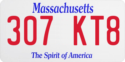 MA license plate 307KT8
