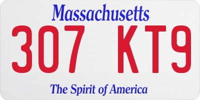 MA license plate 307KT9