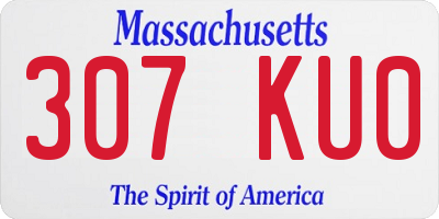 MA license plate 307KU0