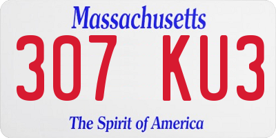MA license plate 307KU3