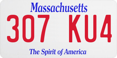 MA license plate 307KU4