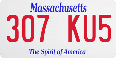 MA license plate 307KU5