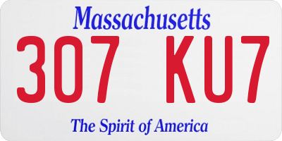 MA license plate 307KU7