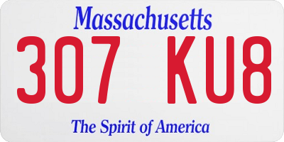 MA license plate 307KU8