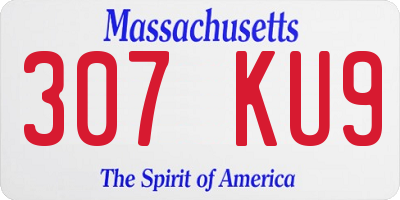 MA license plate 307KU9