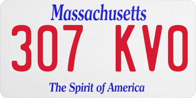 MA license plate 307KV0