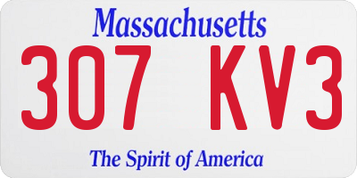 MA license plate 307KV3