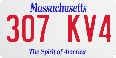 MA license plate 307KV4