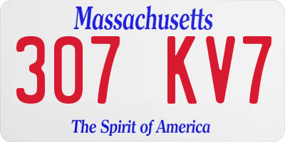 MA license plate 307KV7