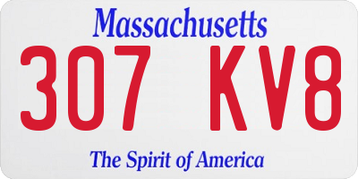 MA license plate 307KV8