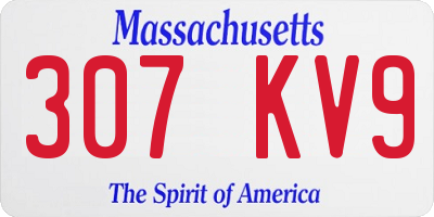 MA license plate 307KV9