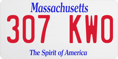 MA license plate 307KW0