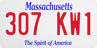 MA license plate 307KW1