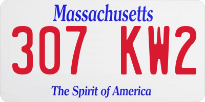 MA license plate 307KW2