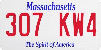 MA license plate 307KW4