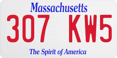 MA license plate 307KW5