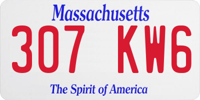 MA license plate 307KW6