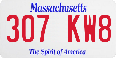 MA license plate 307KW8