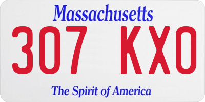 MA license plate 307KX0
