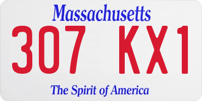 MA license plate 307KX1
