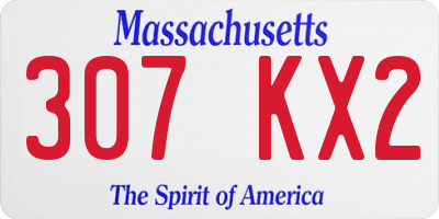 MA license plate 307KX2
