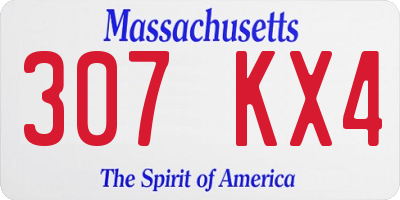 MA license plate 307KX4