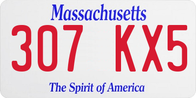 MA license plate 307KX5