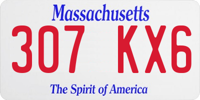 MA license plate 307KX6