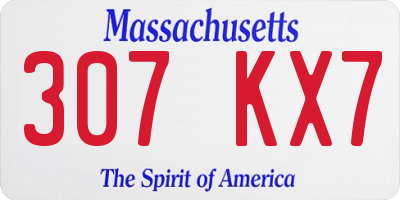 MA license plate 307KX7