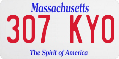 MA license plate 307KY0