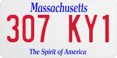 MA license plate 307KY1