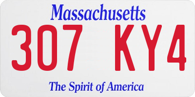 MA license plate 307KY4