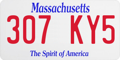 MA license plate 307KY5