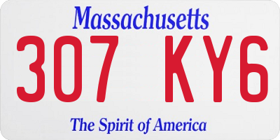 MA license plate 307KY6
