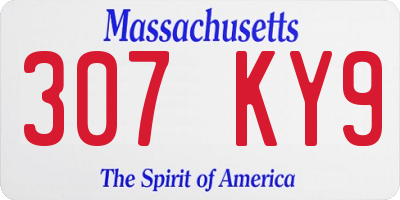 MA license plate 307KY9