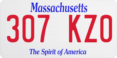 MA license plate 307KZ0