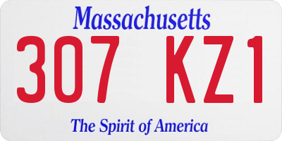 MA license plate 307KZ1