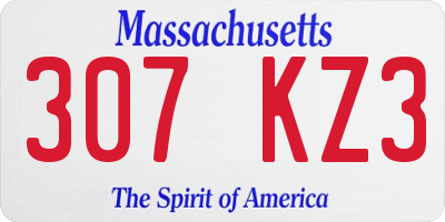 MA license plate 307KZ3