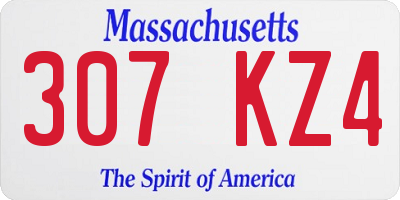 MA license plate 307KZ4