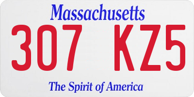 MA license plate 307KZ5