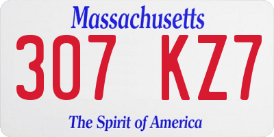 MA license plate 307KZ7