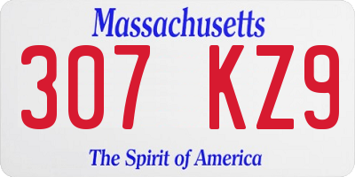 MA license plate 307KZ9