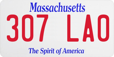 MA license plate 307LA0