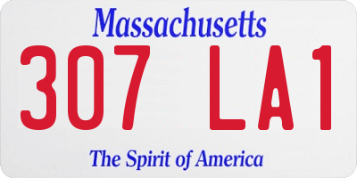 MA license plate 307LA1