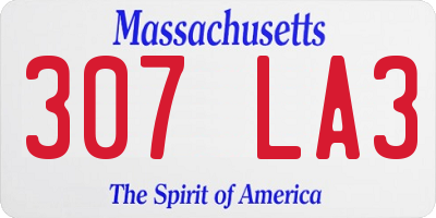 MA license plate 307LA3