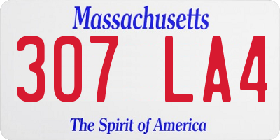 MA license plate 307LA4