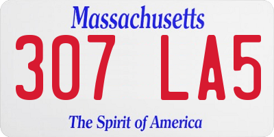 MA license plate 307LA5