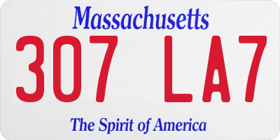MA license plate 307LA7