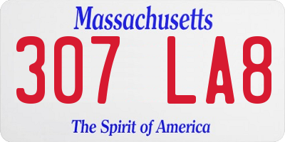 MA license plate 307LA8