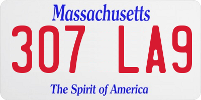MA license plate 307LA9